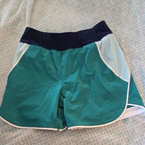 CLEARANCE * LANDS END Teal and Navy Women's Athletic Swim Shorts